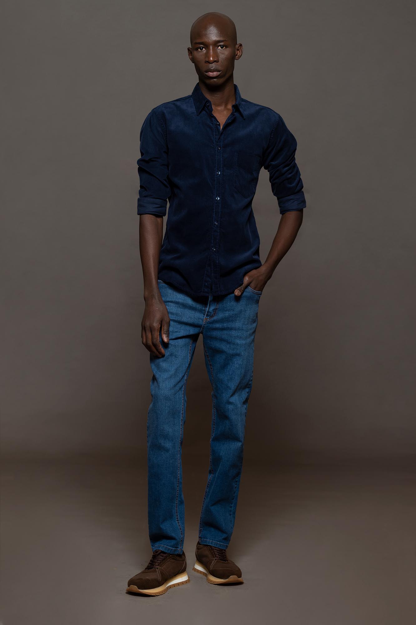 6855CORMLAM - CAMISA MACCHIATO SKSP AZUL MARINO